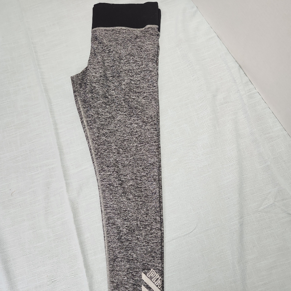 Victoria's Secret Pink Yoga Black and Gray Leggings